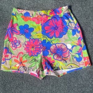 Vintage Cotton shorts bright flower print